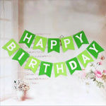 guirlande fanions happy birthday vert clair festif décoration anniversaire ballons numéros lettres animaux festive