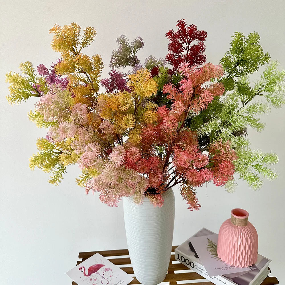 bouquet artificiel multicolore feuilles pompons moderne intérieur mariage anniversaire deco festive