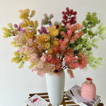 bouquet artificiel multicolore feuilles pompons moderne intérieur mariage anniversaire deco festive