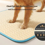 tapis refroidissement animal bleu clair texture geometrique moderne anti urine lavable machine