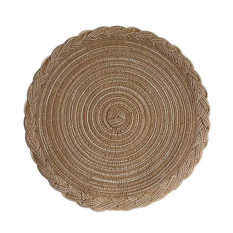 serviettes table boho chic bleu marine beige tissées rustiques décoration table événements maison
