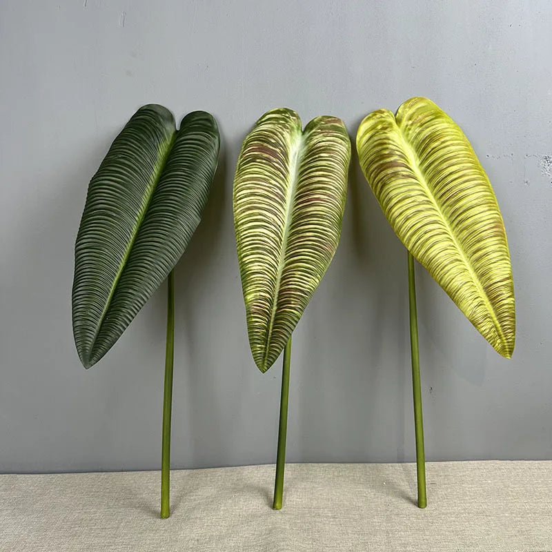 feuilles artificielles vertes feuilles bananier naturelles extérieures decoration jardin maison 82cm 56cm 21cm