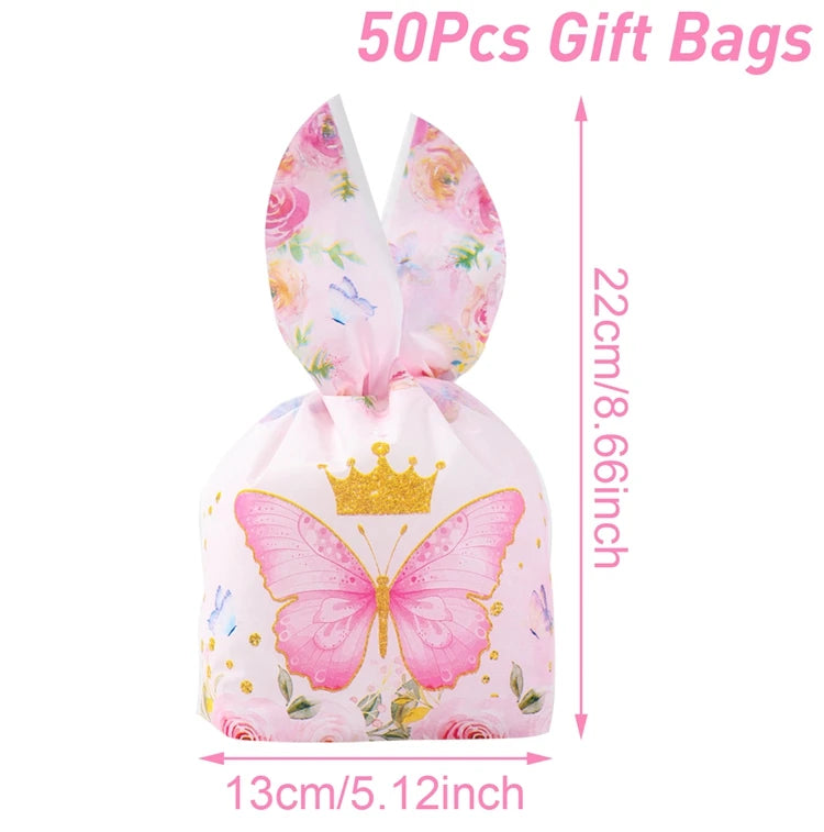 boîtes pop corn décoratives papillons rose violet doré fête anniversaire mariage baptême fille