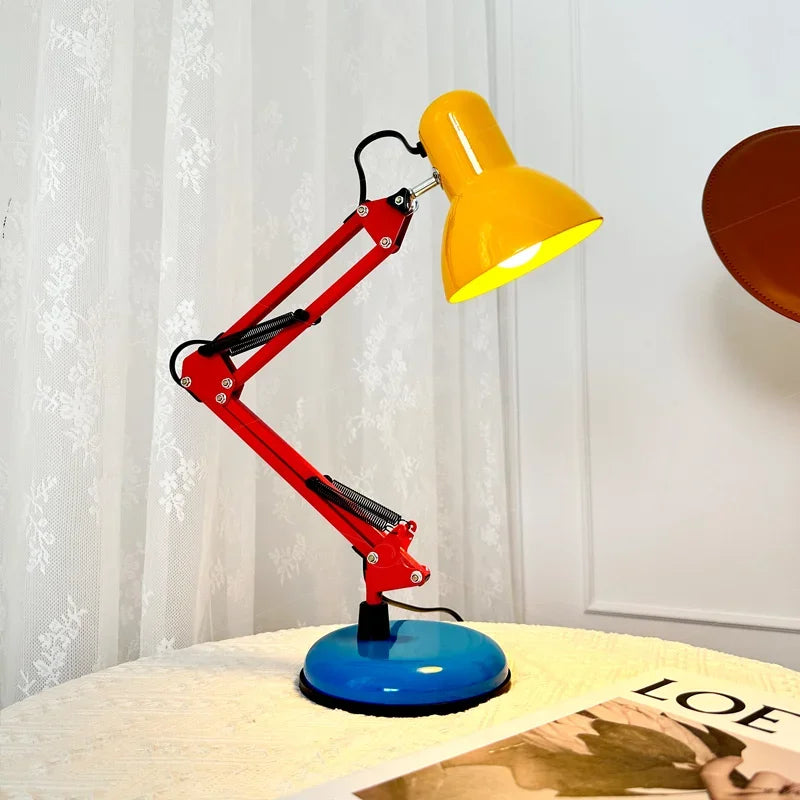lampe sol articulée moderne métal noir rouge bleu jaune blanc salon chambre