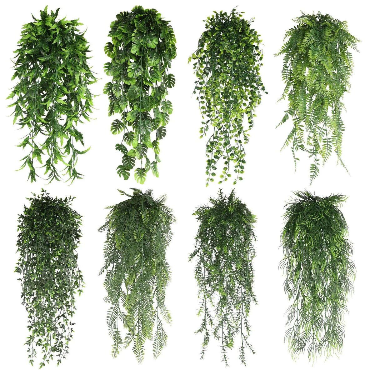 guirlande artificielle feuilles vert fines moderne extérieur accrochable pp opaque