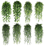 guirlande artificielle feuilles vert fines moderne extérieur accrochable pp opaque