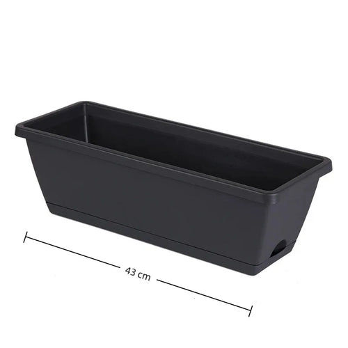 jardinières rectangulaires modernes plastique noir gris drainage plantes fleurs succulentesextérieurintérieur