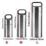 boîte rangement pilules acier inoxydable argenté moderne anneaux bouchons porte clés
