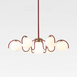 suspension lumineuse rouge moderne sphères translucides scandinave spiral métal opaque led