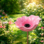 bassin oiseaux jaune rouge floral tringle métallique résistant uvextérieur moderne ornement jardin brillant fleuri