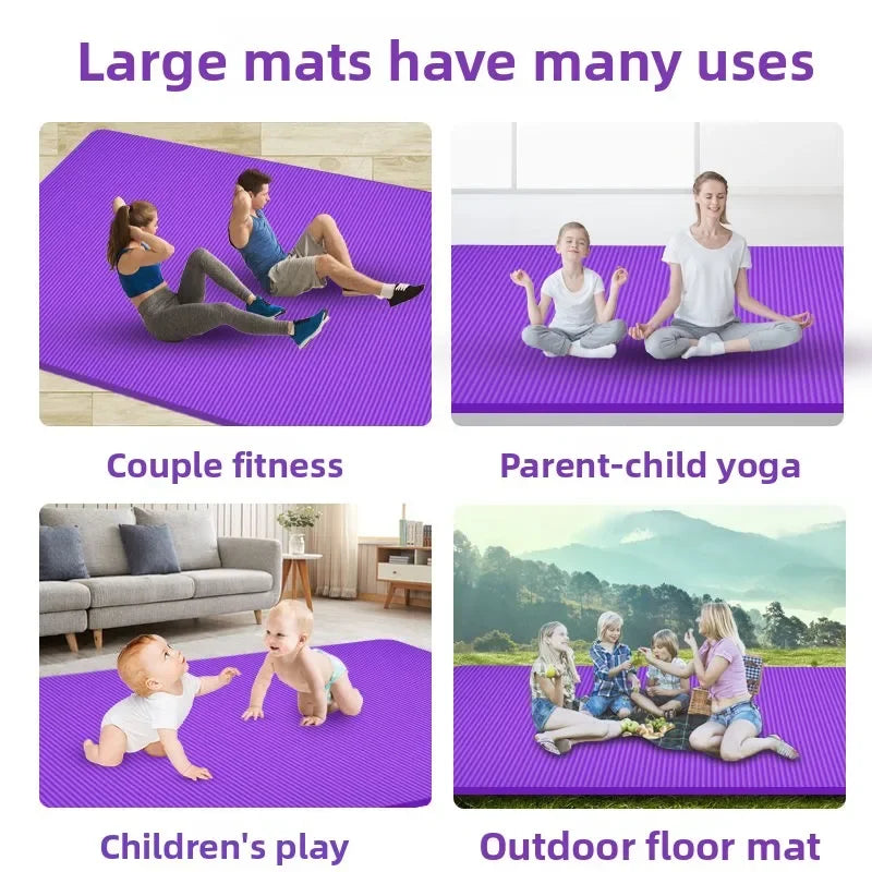 tapis yoga violet rose antidérapant alvéolaire lignes relief double épais moderne fitness enfants