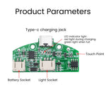 circuit imprimé électronique vert charge type led tactile gradateur infinite dimming composants protégeant batterie