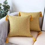 coussin carré moderne motif plante couleur verte jaune rose gris tissu lin opaque décoration