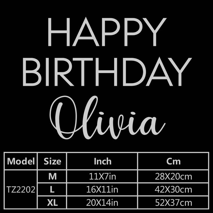 décalcomanie happy birthday olivia moderne adhésive blanc xl