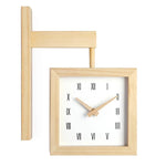 horloge murale bois naturel cadran blanc moderne minimaliste aiguille quartz batterie