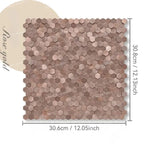 carreaux hexagonaux métal brossé adhésifs modernes gris bronze cuivre doré salle bain chambre