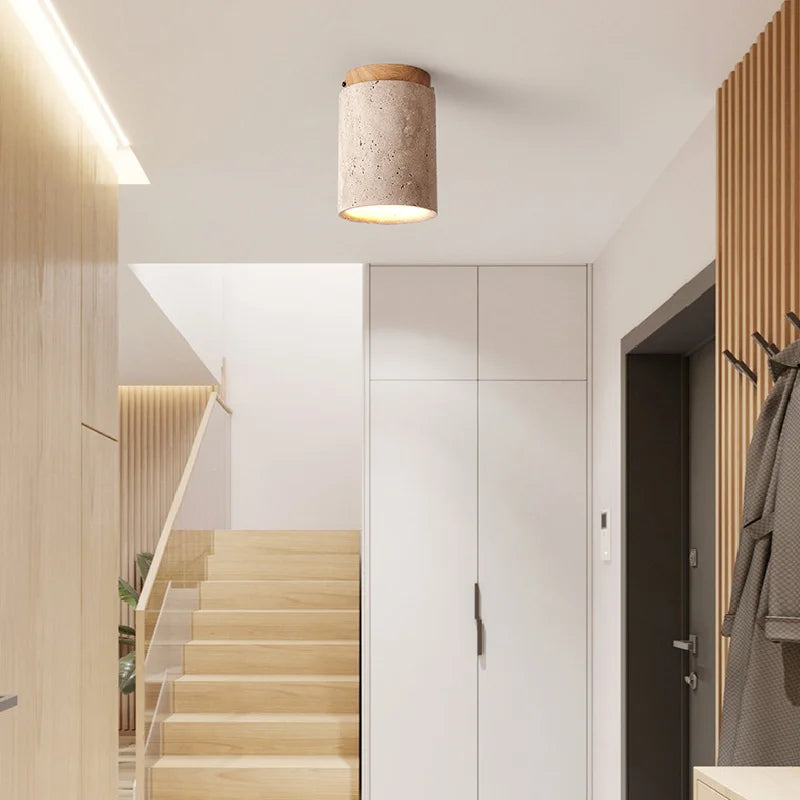 applique murale moderne pierre naturelle beige brun clair opacité downlight 6000K 4000K 3000K