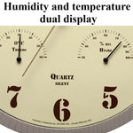 horloge murale quartz aiguille beige noir classique température humidité salon chambre