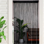 rideau franges noir argenté semi transparent moderne chambre cuisine decoration