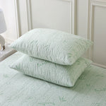 protège oreiller imperméable fibre bambou blanc vert clair moderne glissière 26x20cm 30x20cm 35x20cm 40x20cm