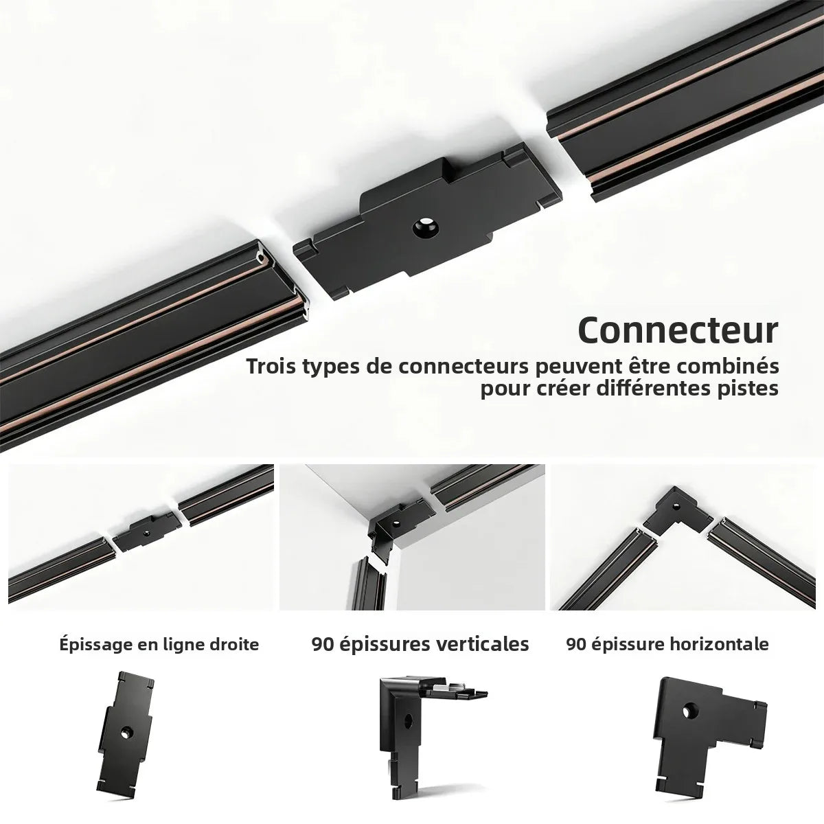 projecteurs led aimants rail noir moderne grille lumineuse réglable certifiés ul rohs