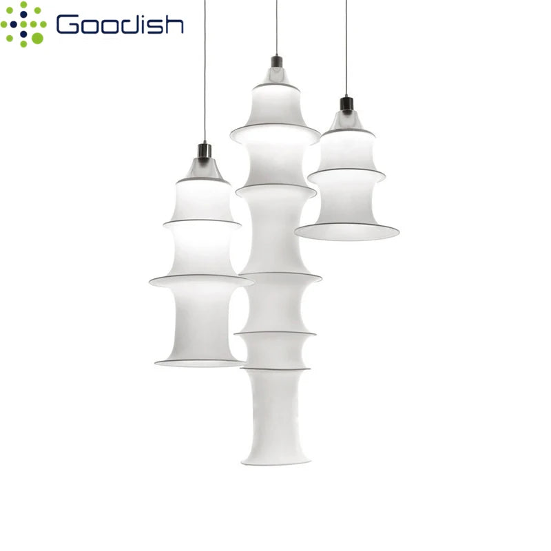lumière suspendue moderne soie blanc bronze minimaliste sculptural chambre salon