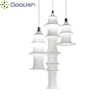 lumière suspendue moderne soie blanc bronze minimaliste sculptural chambre salon