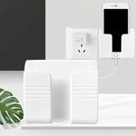 support mural smartphone télécommande rangement stockage adhésif blanc gris moderne minimaliste rechargeable organisateur