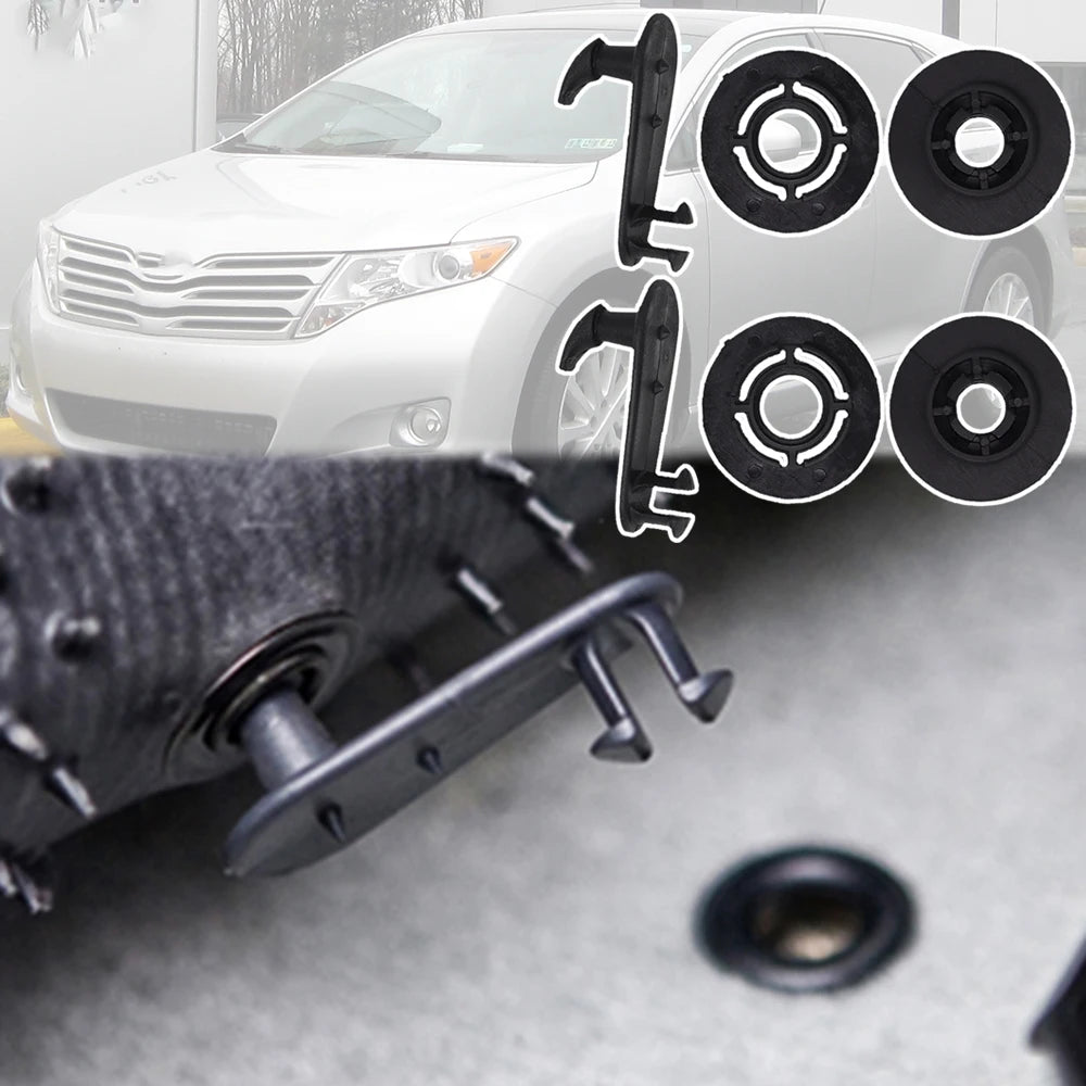 supports tapis sol voiture noirs robustes clip attache facile tige crochet anneau métallique