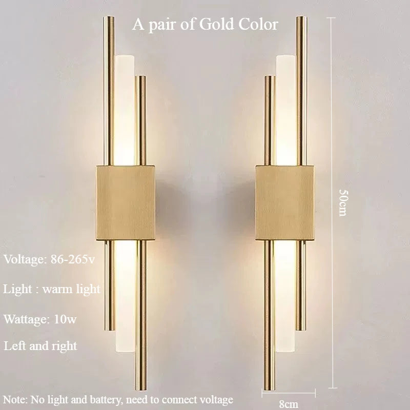 lampes murales modernes or blanc minimaliste fixées mur facile lumière blanche