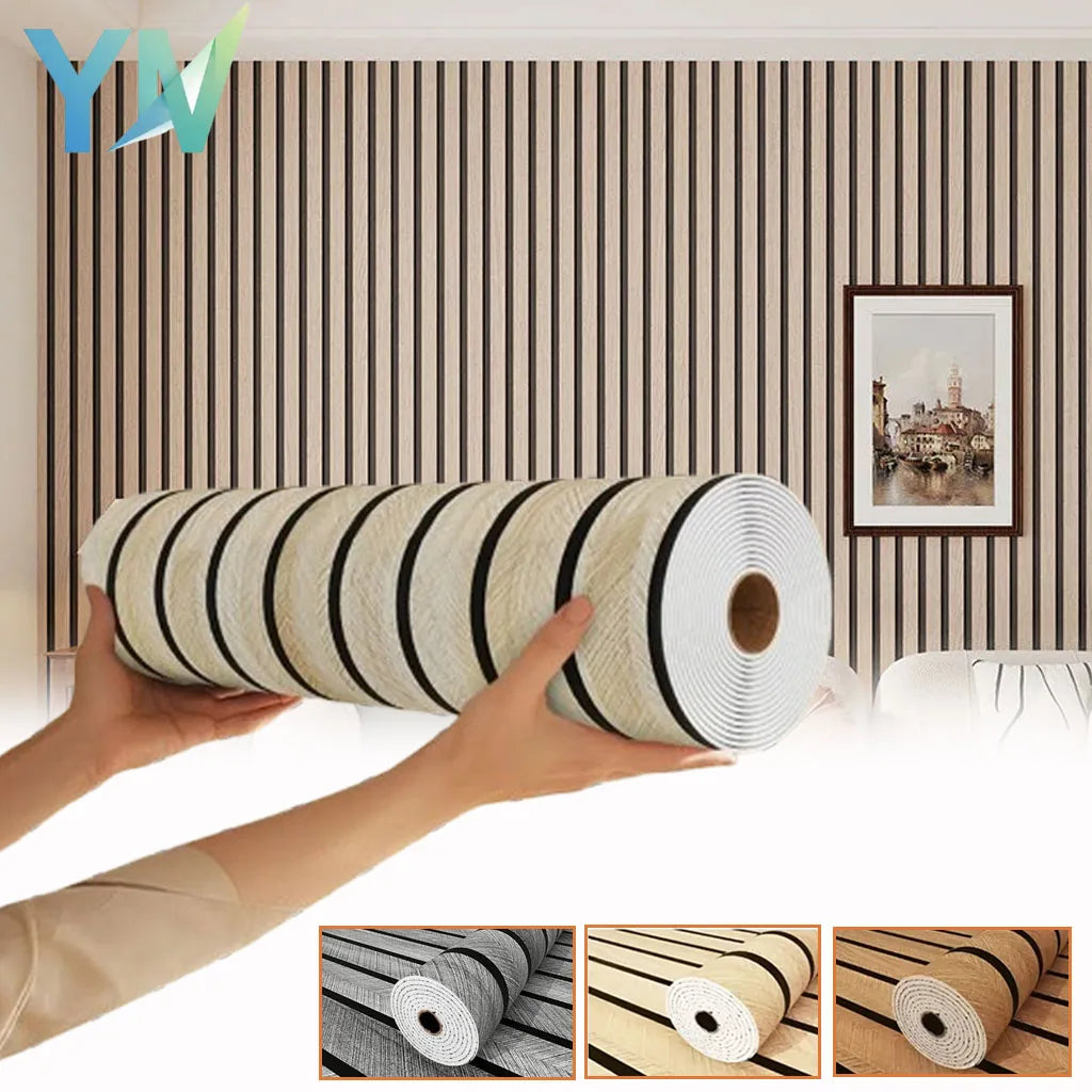 papier peint imitation bois moderne lignes verticales beige clair opaque minimaliste rouleau adhésif ciseaux