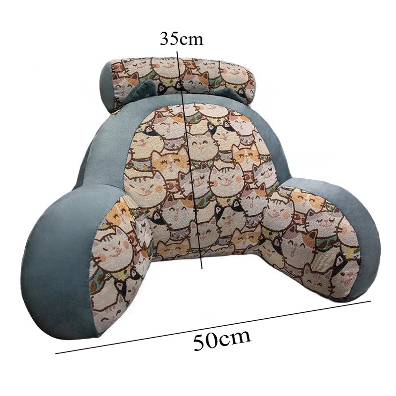 oreiller lecture coussin mousse mémoire forme polyester coton chats ours animaux motifs moderne