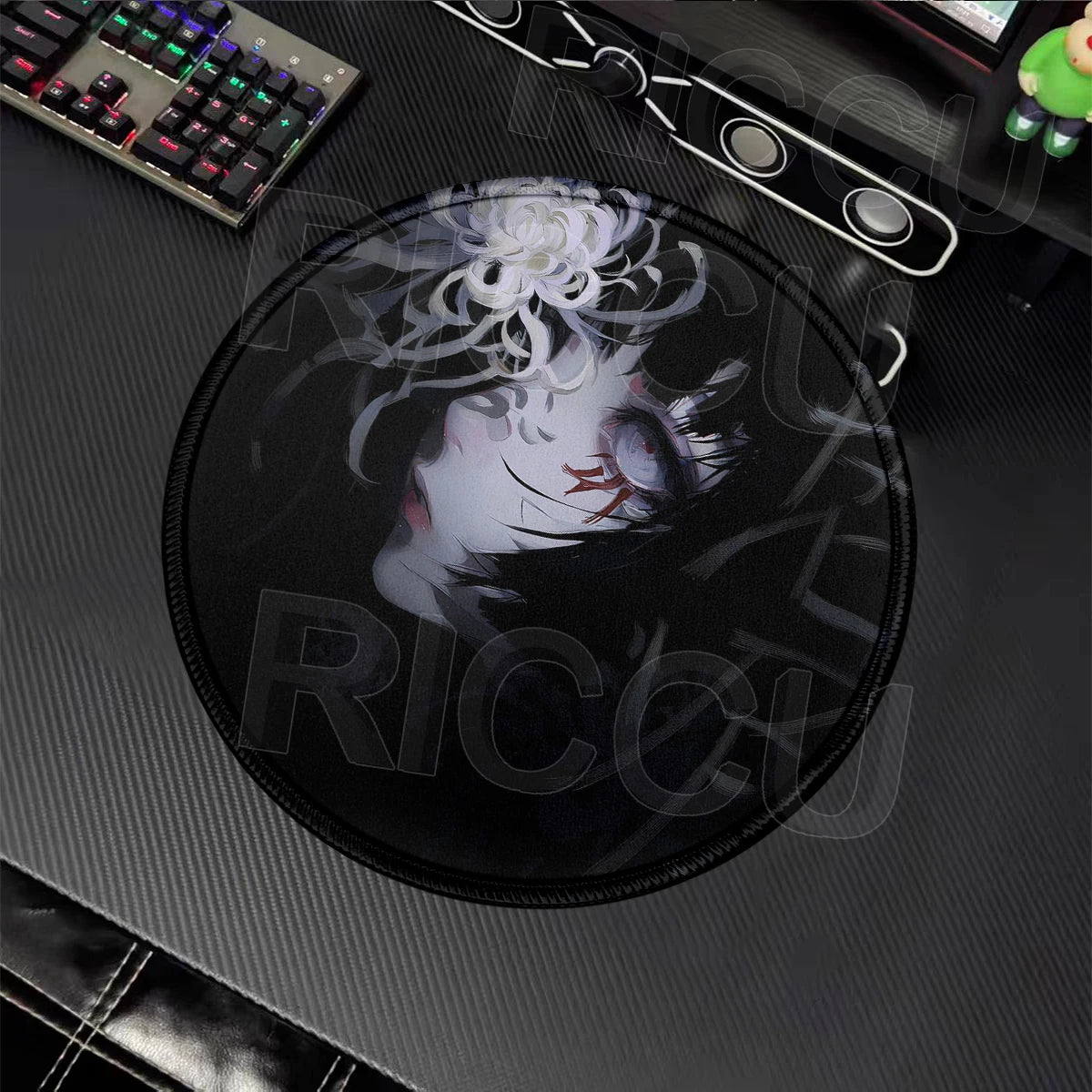 tapis souris rond antidérapant caoutchouc motif dessin animé moderne gaming pc gamer