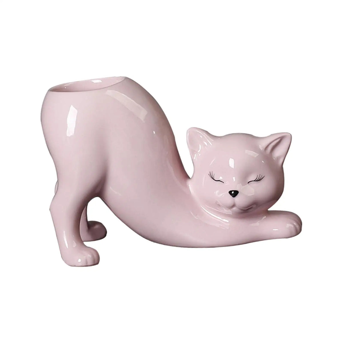 cache pot chat forme contemporaine céramique plante verte intérieur extérieur décoration maison chambre patio