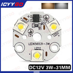 modules led blanc chaud 3w 12v 31mm industriels trous fixation
