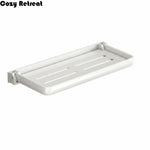 étagère salle bain pliante 30 40 50cm blanc gris moderne vis fixations rangement cosmétique