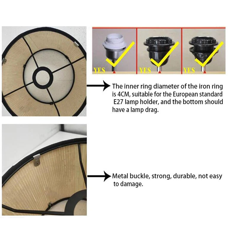 abat jour moderne fleur feuille tissu bambou ethnique floral opacité