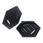 présentoir support médaille noir hexagonal moderne ligne blanche bois décoration muriale compétition gymnastique