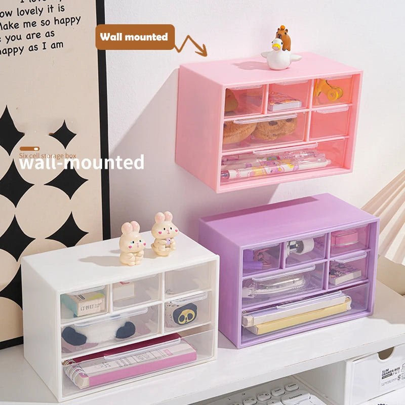 boîtes rangement tiroirs transparentes rose blanc violet modernes pratiques fixation murale