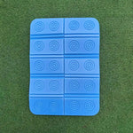 tapis pliable rouge bleu moderne ronds concentriques sol enfant famille chambre