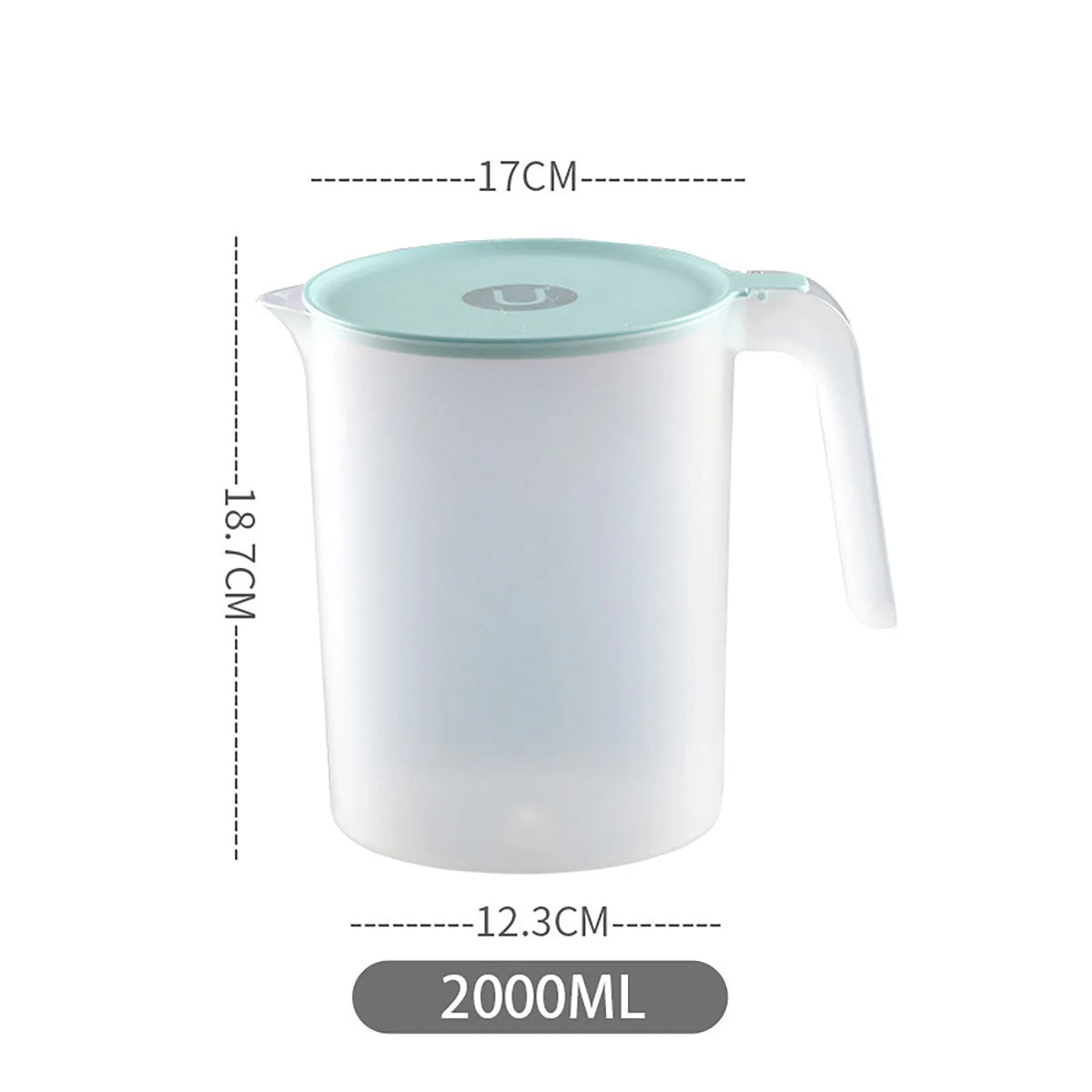 carafe eau plastique 2000ml 2500ml blanc bleu rose verte moderne minimaliste poignée couvercle logo