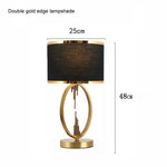 lampe table moderne or abat jour simple élégante barres verticales euro plug chambre coucher