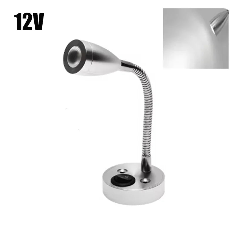lampe led lecture argent verte fixation murale bras flexible moderne minimaliste usb rechargeable camping