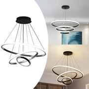 suspension lumineuse anneau noir moderne salle manger led dimmable 3000k 6500k minimaliste