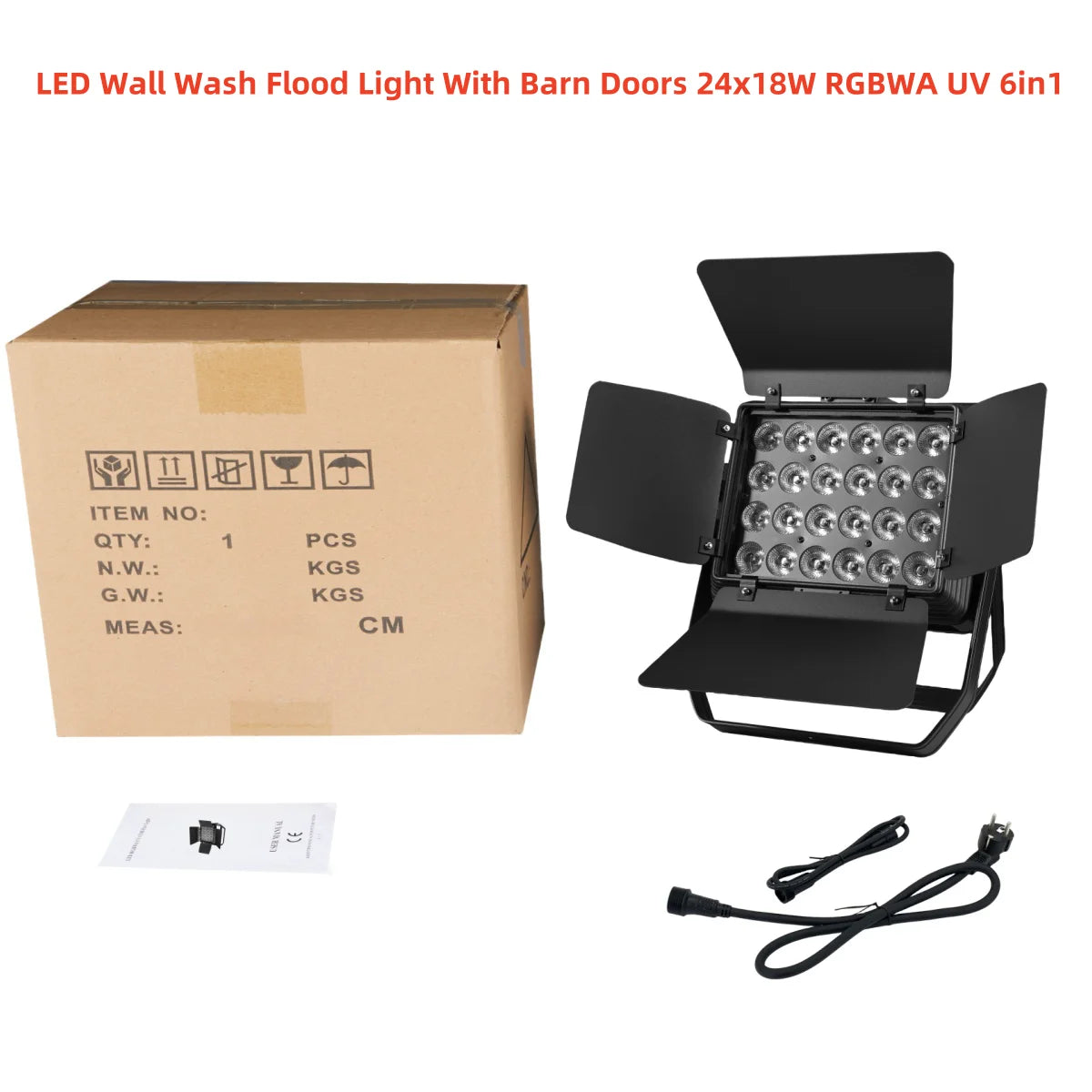 projecteur led ip65 étanche noir moderne dmx scènes dj 24w rgbwa uv effets scène