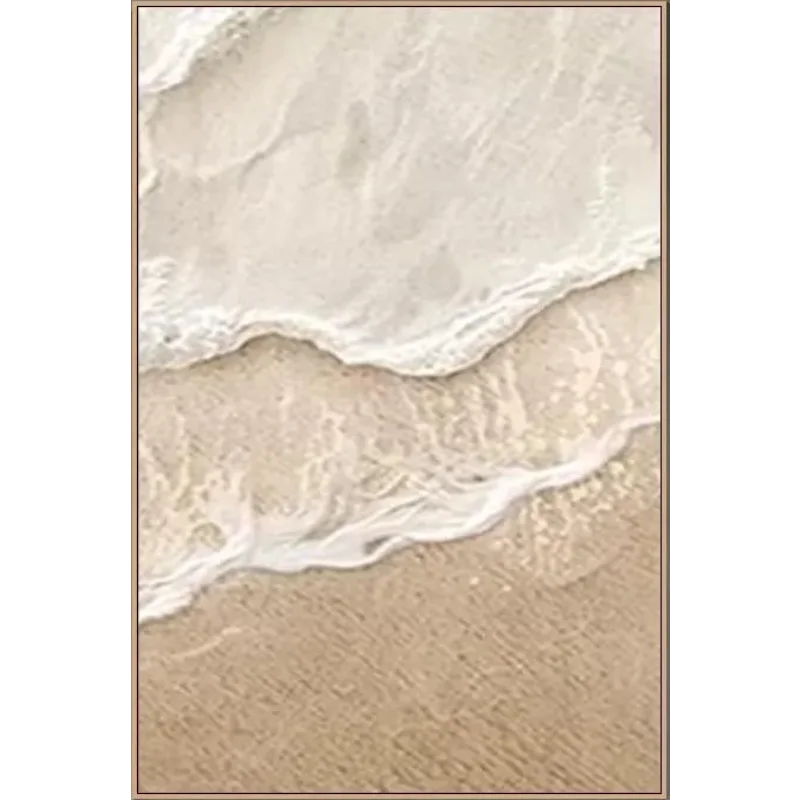 tableau mural abstrait vague plage beige texture sable art moderne décoration salon chambre salon