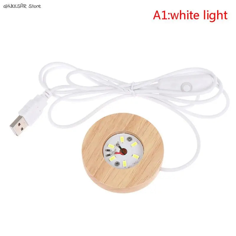 lampe led moderne bois naturel blanc texture bois câble usb commande led minimaliste