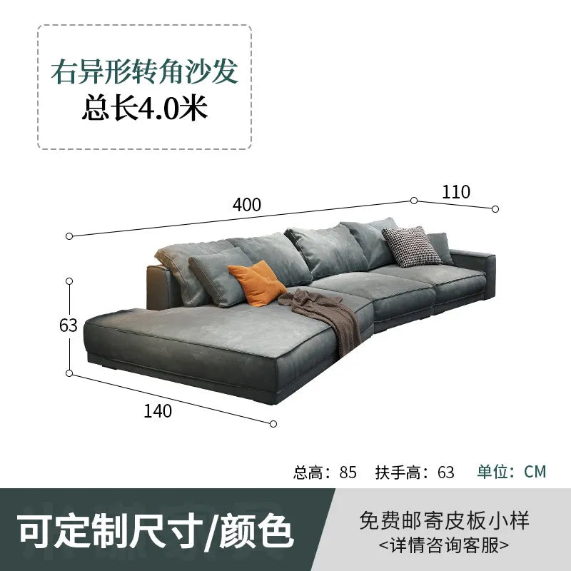 canapé d'angle moderne gris velours coussins 300 400 cm
