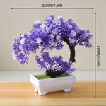 décoration extérieure bonsaï artificiel violet vert orange rose pot mousse tronc feuilles fleursextérieur exposition