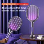 raquette anti moustiques lampe anti insectes rechargeable extensible moderne violet argenté led